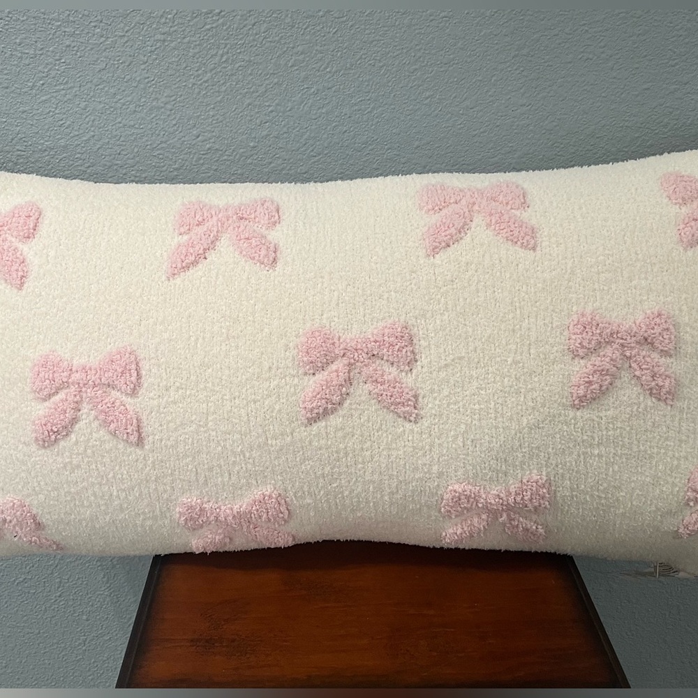Cupcakes and Cashmere Pink Bow Pillow
